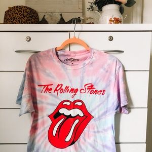 cotton candy tie dye rolling stones tee